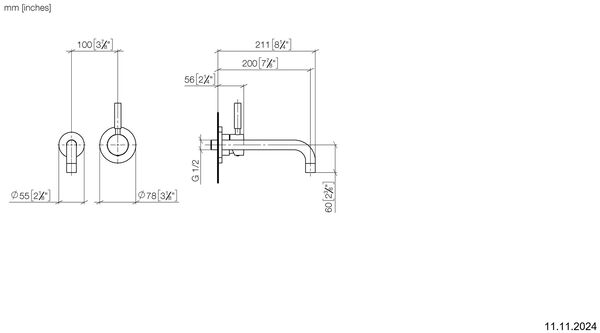 Wandmischer-Endmontageset Dornbracht Edition Pro chrome matt image number 1