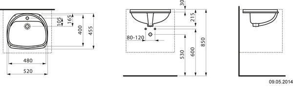 Einbauwaschtisch Keramik Laufen Bijou Austausch bahamabeige image number 1