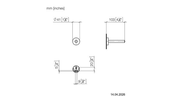 Porte-papier de r&eacute;serve Dornbracht Meta Dark chrome image number 1