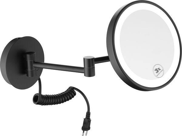 Specchio per cosmetica Neoperl Nelas, Ø 20,3 cm modello a parete con cavo nero image number 0