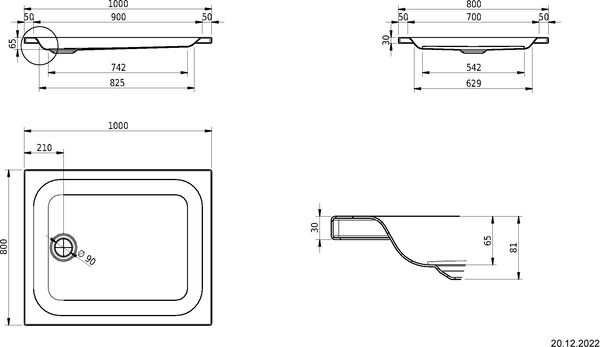 Receveur de douche Schmidlin Blanc Cleaneffekt image number 1