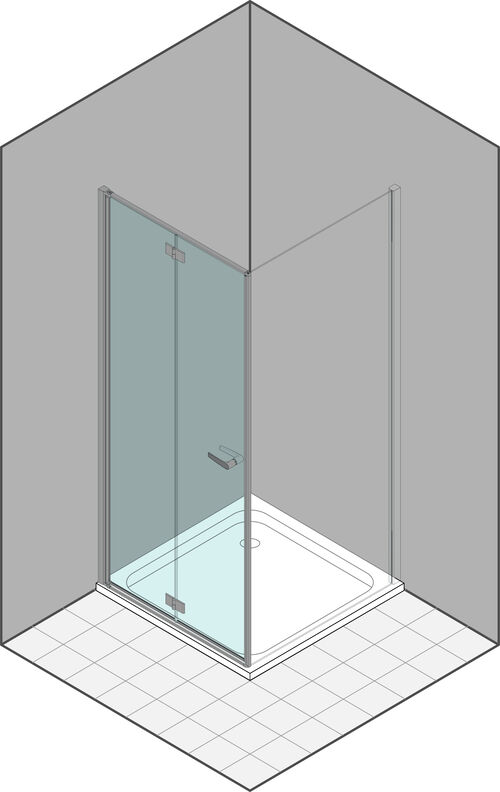 Falt-Pendeltüre Duka Multi-S 4000 new Silbereloxiert Echtglas klar ProCare
