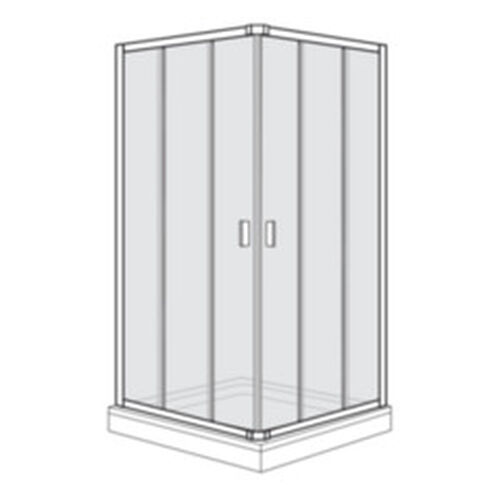 Paroi diagonale Duscholux Optima 400 Argent &eacute;lox&eacute; Verre clair