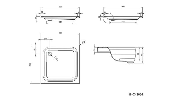 Receveur de douche Schmidlin Swiss Line Blanc Standard image number 1