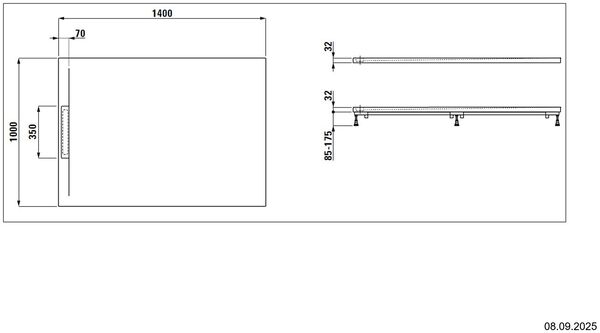 Receveur de douche Laufen Pro S Extra-plat Gris b&eacute;ton mat image number 1