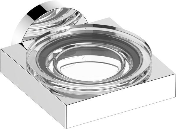 Portasapone Keuco Edition 90, bacinella in vetro di cristallo chiaro, rosetta rotondo image number 0