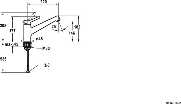 Sp&uuml;ltischmischer KWC Wamas 2.0 Verchromt image number 1
