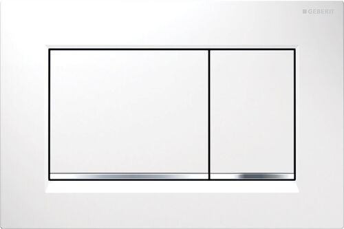 Plaque de d&eacute;clenchement Geberit Sigma20 square Blanc/Brillant/Blanc