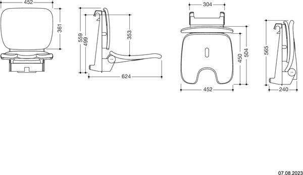 Siège suspendu Hewi 802 LifeSystem Komfort Blanc de sécurite brillant peint par poudrage image number 1