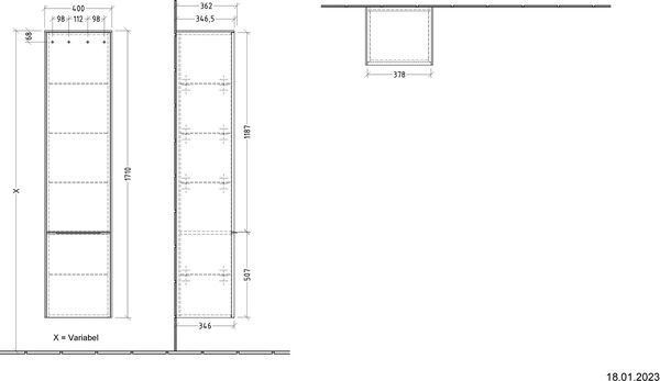 Armoire haute Villeroy & Boch Subway 3.0 Taupe image number 1
