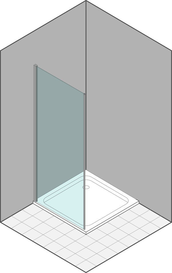 Parete laterale Duka Multi-S 4000 new, larghezza 980 - 1005 mm, cerniere a sinistra, per porta a image number 0