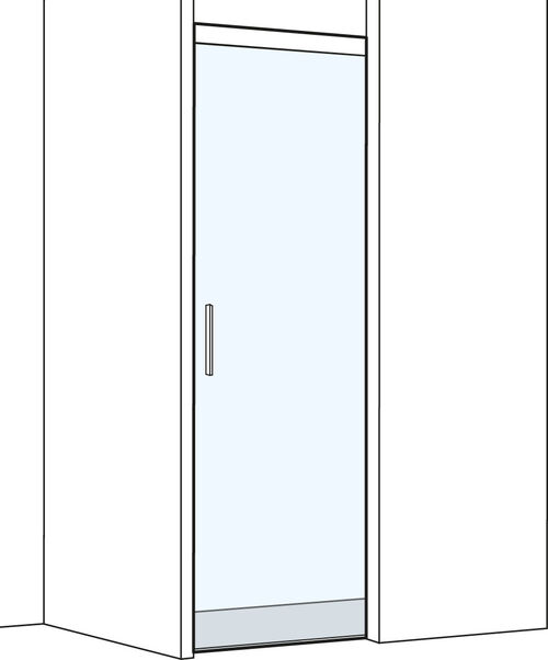 Porta scorrevole Koralle S505 Plus nero opaco Vetro trasparente