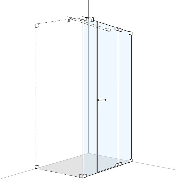 Porte battante Koralle S808Plus Couleur acier inoxydable Verre clair Duschguard image number 0