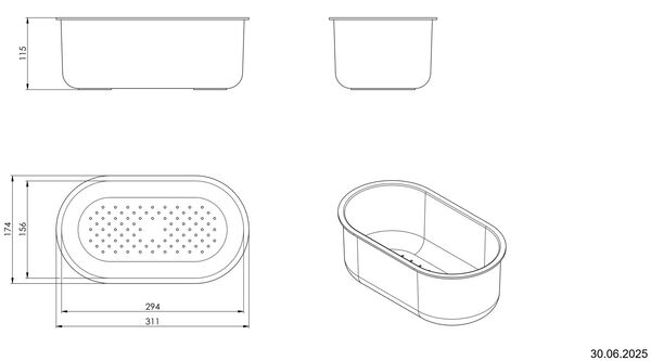 Panier amovible Suter Inox Transparent noir image number 1