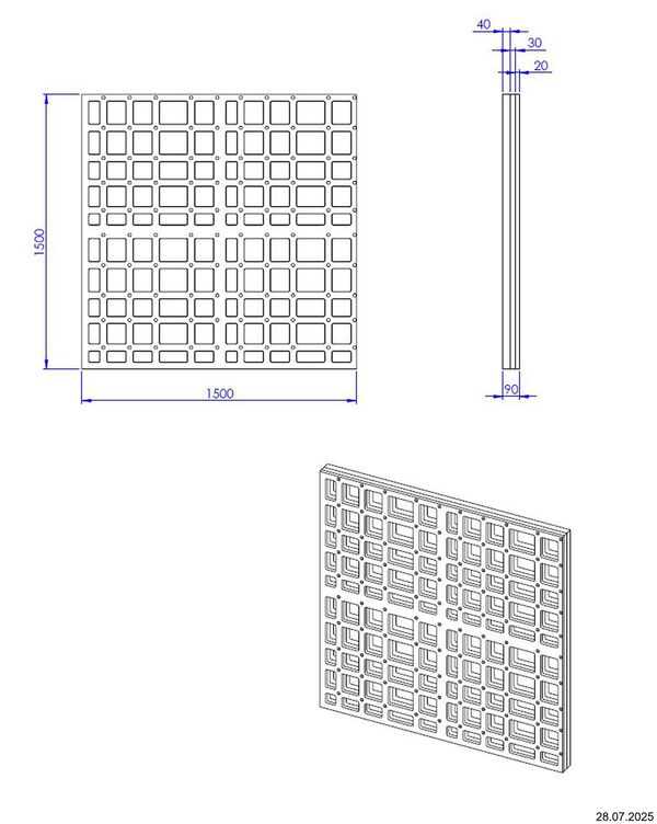 &Eacute;l&eacute;ment de sous-construction Schedel quadroU en trois parties image number 1