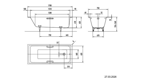 Badewanne Kaldewei Puro Next Star Weiss Cleaneffekt image number 1