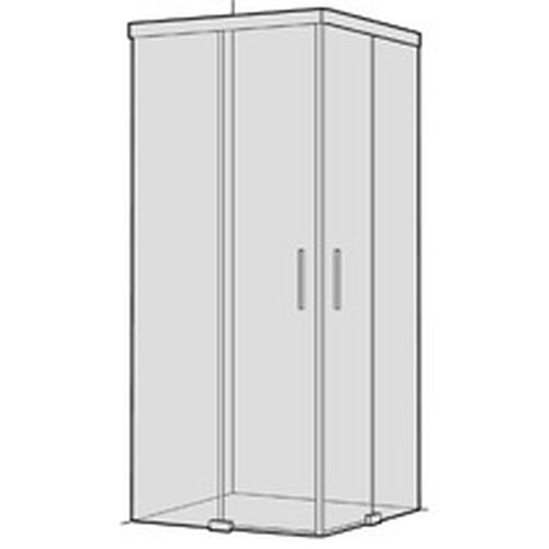 Cabina diagonale Koralle S606 Plus Nero Vetro trasparente Plus