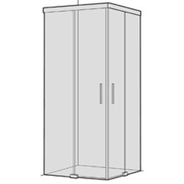 Cabina diagonale Koralle S606 Plus, larghezza 100,1 - 120 cm, 2 panneli scorrevoli, senza profilo image number 0