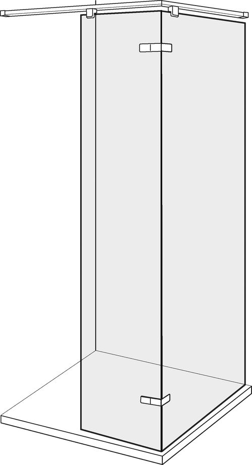 Freistehende Seitenwand Alterna lin.3 Finox Echtglas klar CareTec Pro