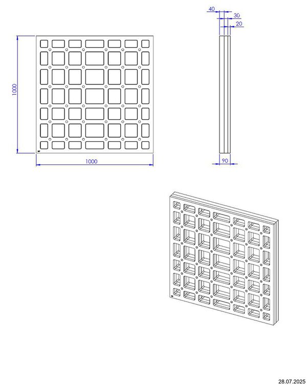 Unterbauelementsystem Schedel quadroU dreiteilig image number 1