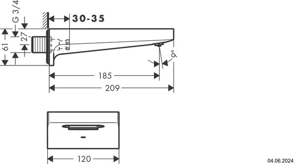 Wanneneinlauf Hansgrohe Metropol ¾" Gold optic image number 1