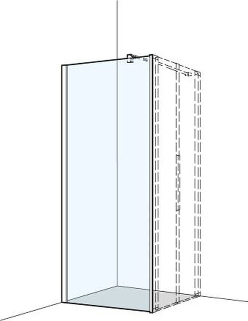 Seitenwand Koralle S400 Plus Silberfarbig Echtglas klar Plus