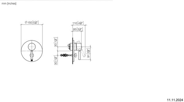 M&eacute;langeur de bain-set de montage final Dornbracht Edition Pro Chrom&eacute; image number 1