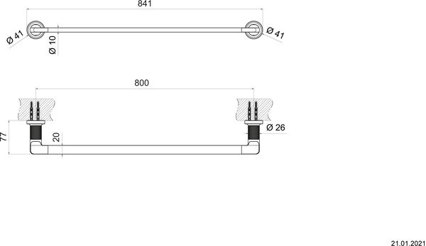 Badetuchstange Gessi Inciso verchromt image number 1