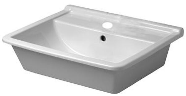 Lavabo d'appoggio Philippe Starck 3, 56 x 46 cm dal disopra, ripiano per rubinetteria con foro image number 0