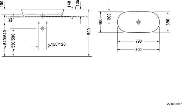 Auflegewaschtisch Duravit Luv weiss image number 1