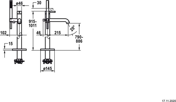 Bademischer KWC Bevo-Standmodell Verchromt image number 1
