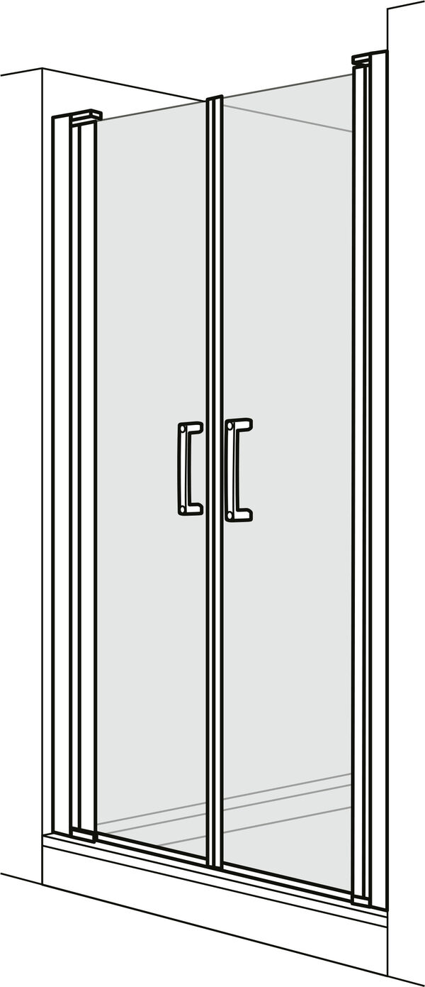Porta a pendolo Duscholux Optima 6, larghezza 100 cm (97 - 101 cm), in nicchia a 2 ante, altezza image number 0