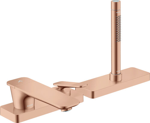 Batteria di riempimento per vasca da bagno Axor Citterio C, 3-Loch Polished red gold Cubit cut