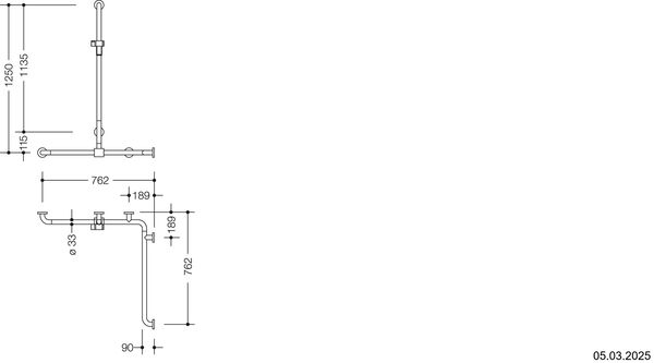 Eckhaltegriff Hewi 805 Edelstahl matt Brausenhalter Anthrazitgrau image number 1