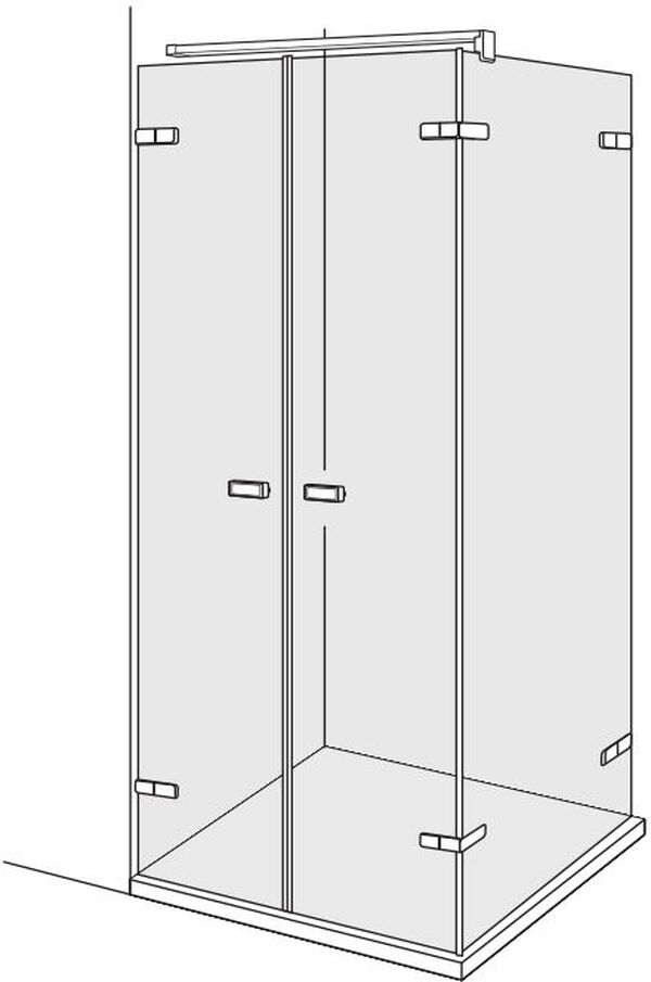 Porte battante Duscholux Viva chromé Verre clair CareTec Pro image number 0