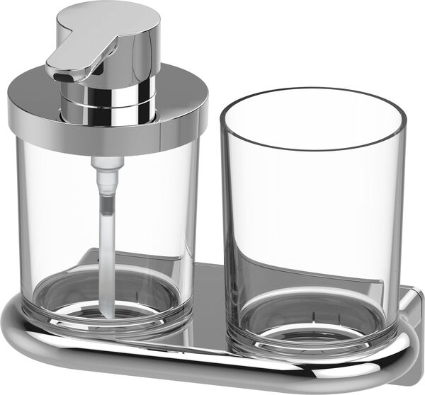 Glashalter und Seifenspender Bodenschatz Nia Adesio Verchromt image number 0