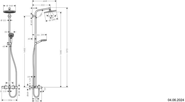 Showerpipe Hansgrohe Crometta S 240 verchromt image number 1