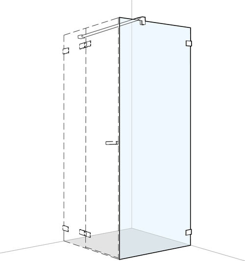 Seitenwand Koralle S606 Plus Verchromt Echtglas klar Plus