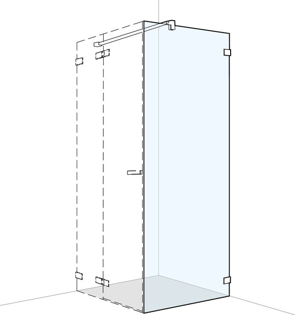 Seitenwand Koralle S606 Plus Schwarz matt Echtglas klar image number 0