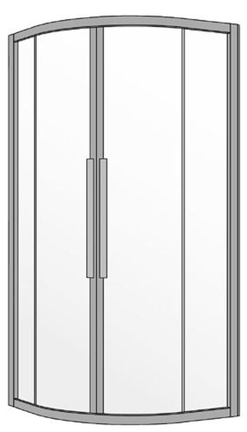 Eckeinstieg Koralle S400 Viertelkreis silberfarbig Echtglas klar