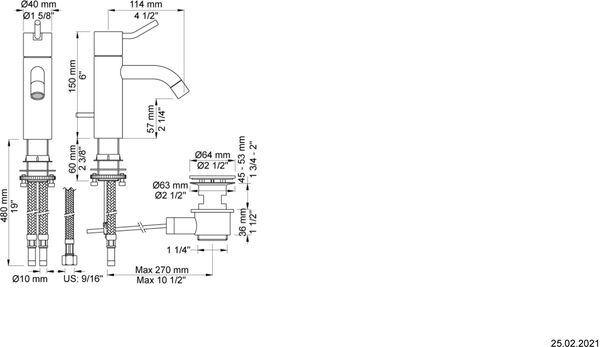 M&eacute;langeur monobloc Vola Acier inoxydable mat image number 1