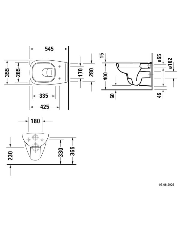 Wand-Klosett Duravit D-Code Weiss image number 2