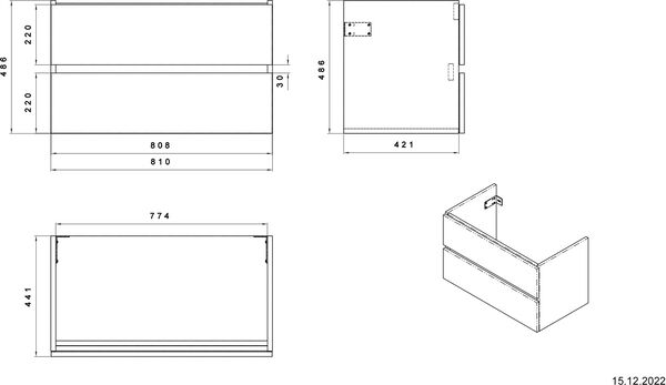 Meuble sous-lavabo Alterna pro S Blanc brillant image number 1