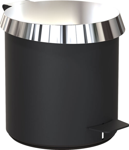 Abfallbehälter Frost Nova 2 Schwarz matt Top polished stainless