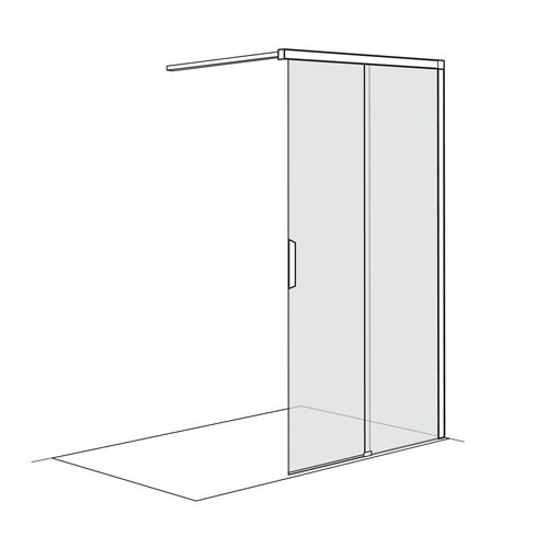 Porte coulissante Duscholux Bella Vita 4 Argent &eacute;lox&eacute; brillant Verre clair CareTec Pro