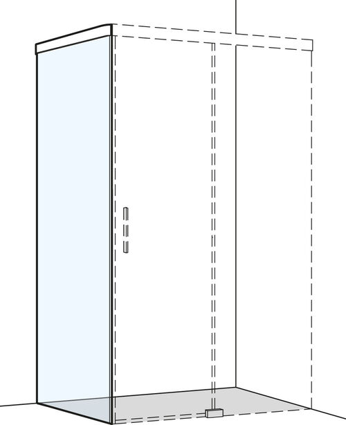 Parete laterale Koralle S505 Plus Nero opaco Vetro trasparente Plus