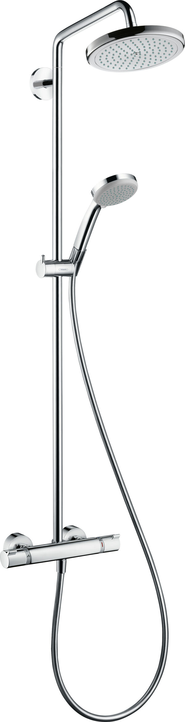Showerpipe Hansgrohe Croma 220, H&ouml;he 1213 mm, A 333 mm, Thermostat &frac12;", mit Ab- und Umstellventil, image number 0