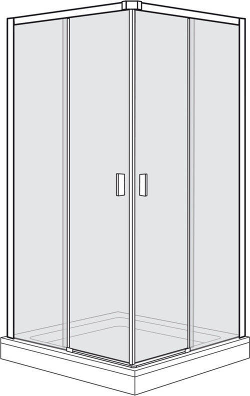 Cabina diagonale Duscholux Optima 6 Plus Argento eloxato Vetro trasparente