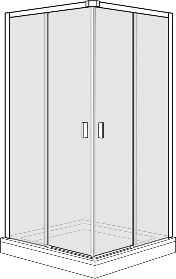 Cabina diagonale Duscholux Optima 6 Plus, larghezza 750 x 900 mm (728 - 753 x 878 - 903 mm), lat image number 0