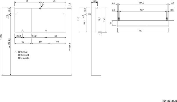Spiegelschrank Alterna format LED plus spitzahorn image number 1